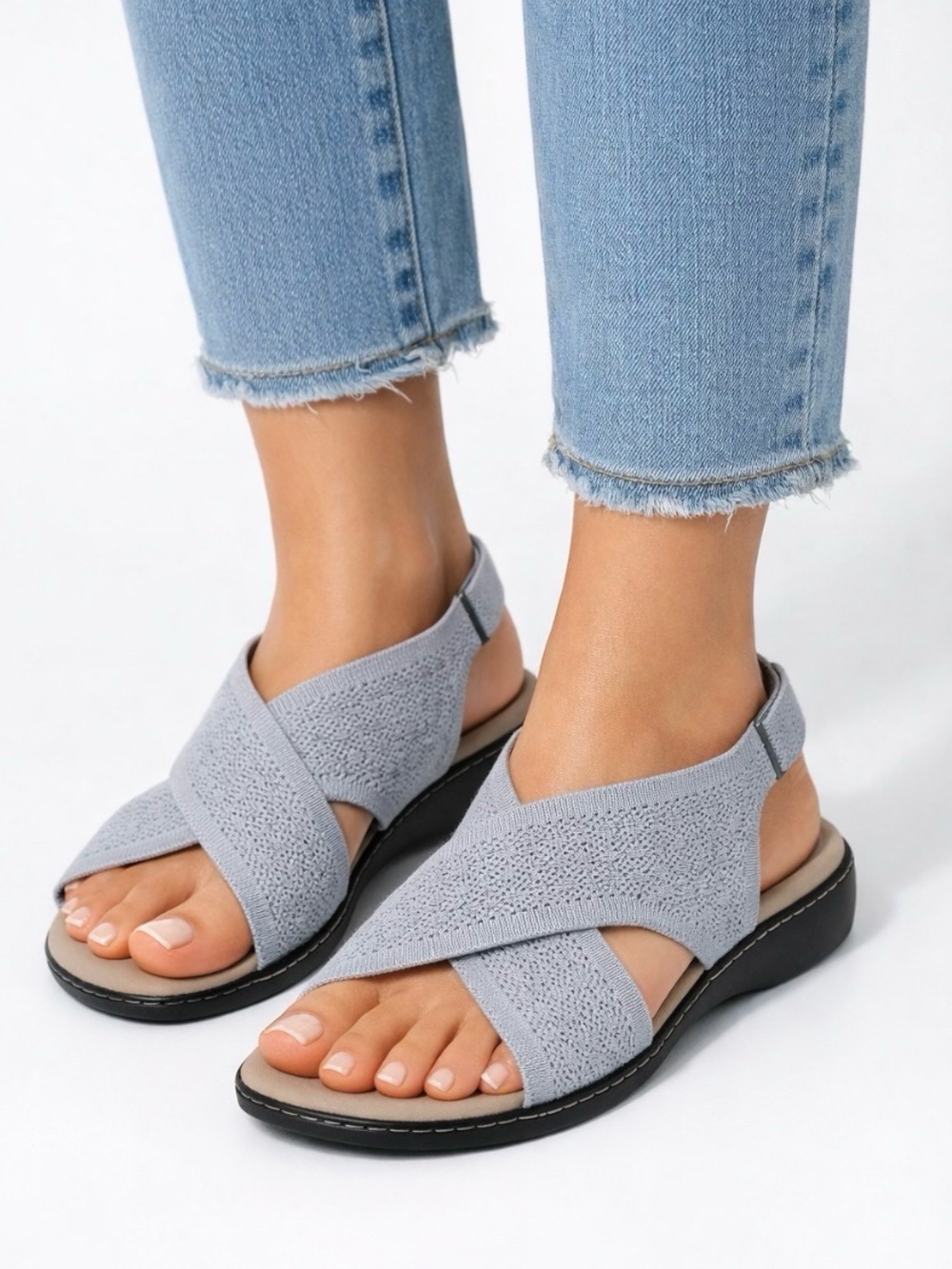 JBU by Jambu Alyssa Blue Memory Foam Wedge Sandals
8.5 Crisscross Elastic Sandal